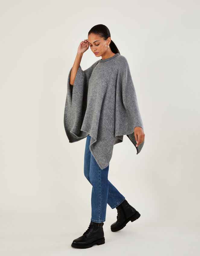 Metallic Poncho, Grey (GREY), large