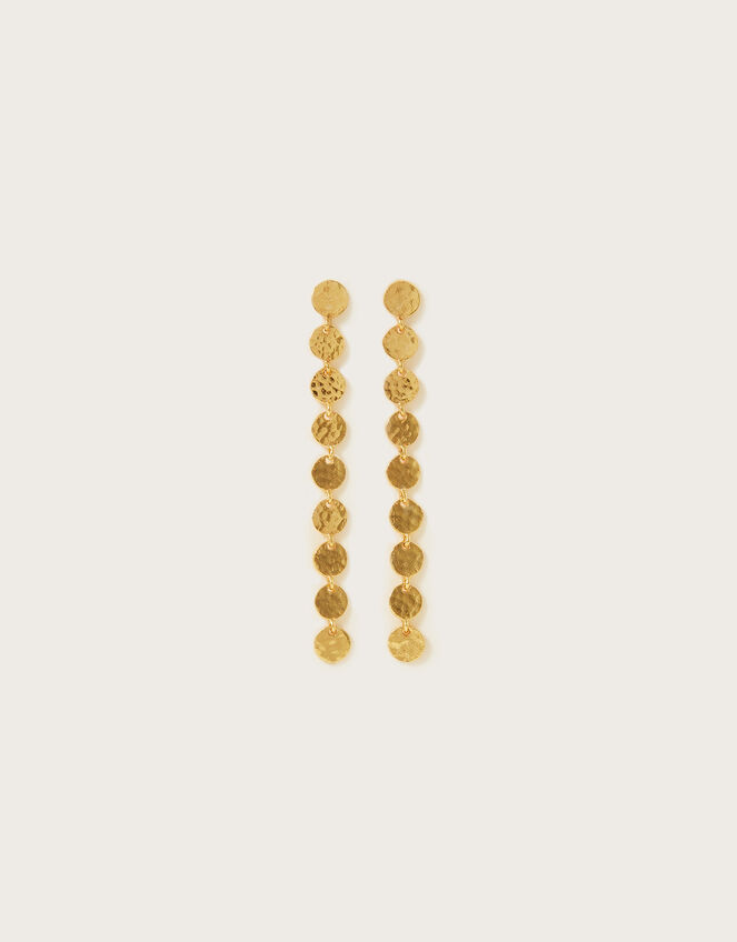 Long Coin Drop Earrings, , large