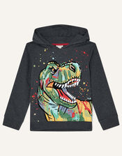 Splatter Dinosaur Hoody , Grey (CHARCOAL), large