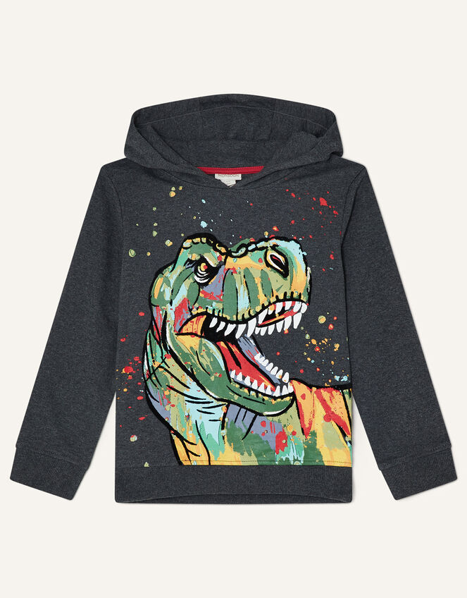 Splatter Dinosaur Hoody , Grey (CHARCOAL), large