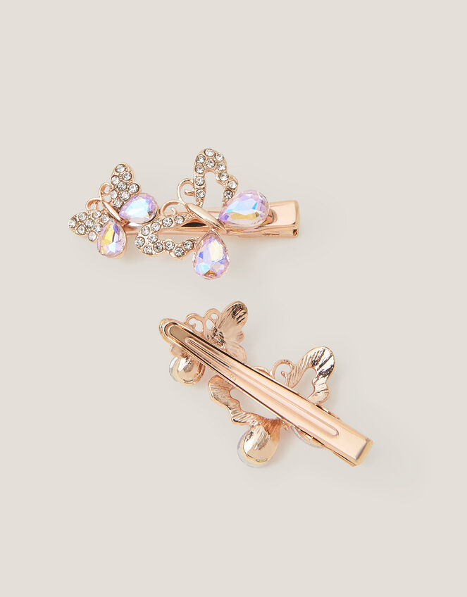 2-Pack Diamant&eacute; Butterfly Hair Clips, , large