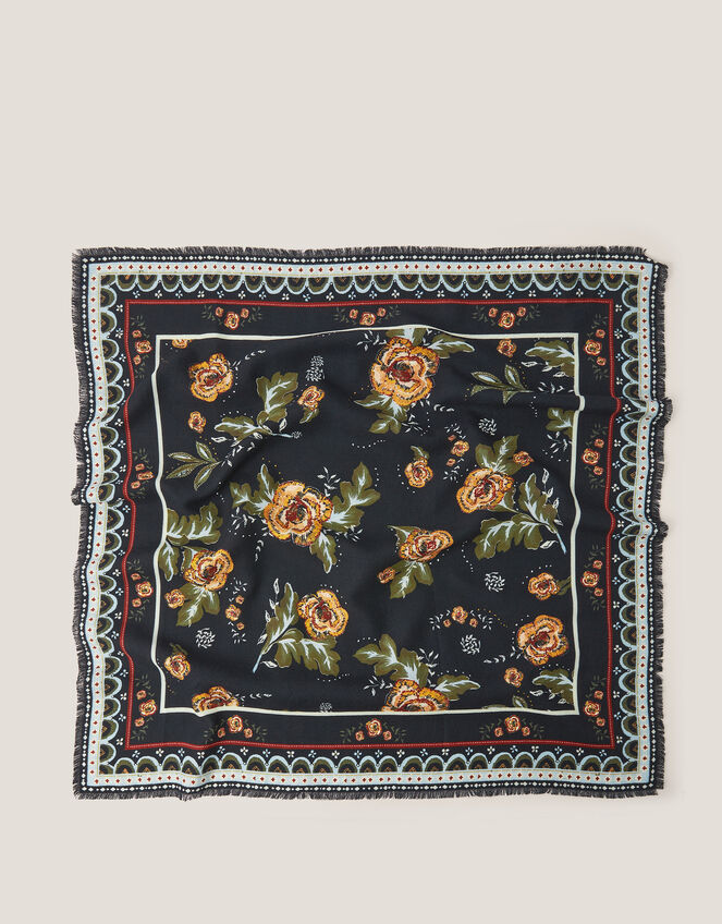 Rosalie Square Floral Print Scarf, , large
