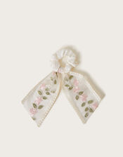 Embroidered Floral Tie Hairband, , large