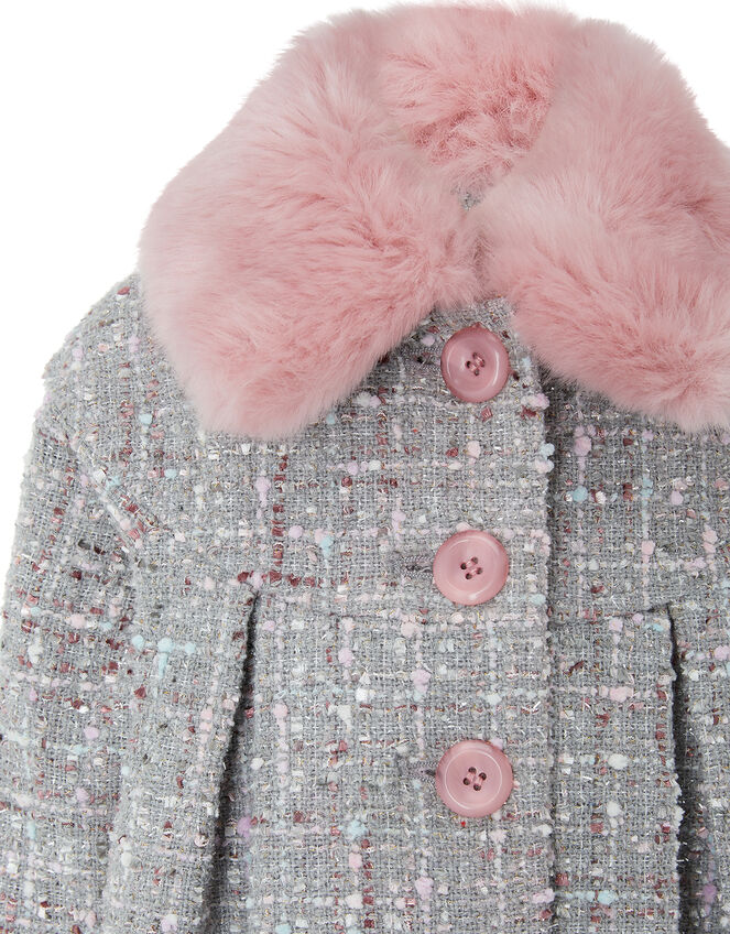 Baby Sparkle Tweed Coat, Grey (GREY), large