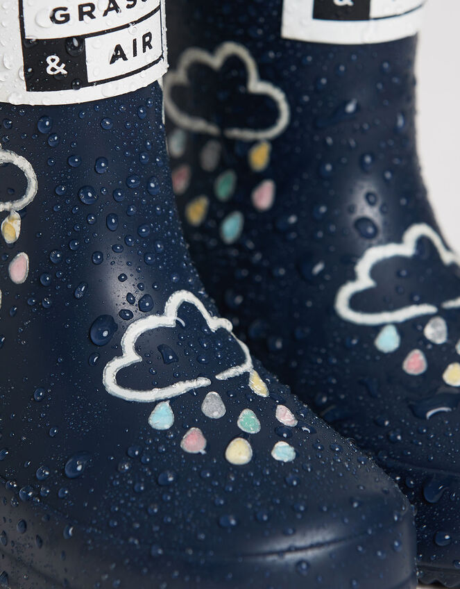 Grass and Air Colour-Revealing Wellies, Blue (NAVY), large
