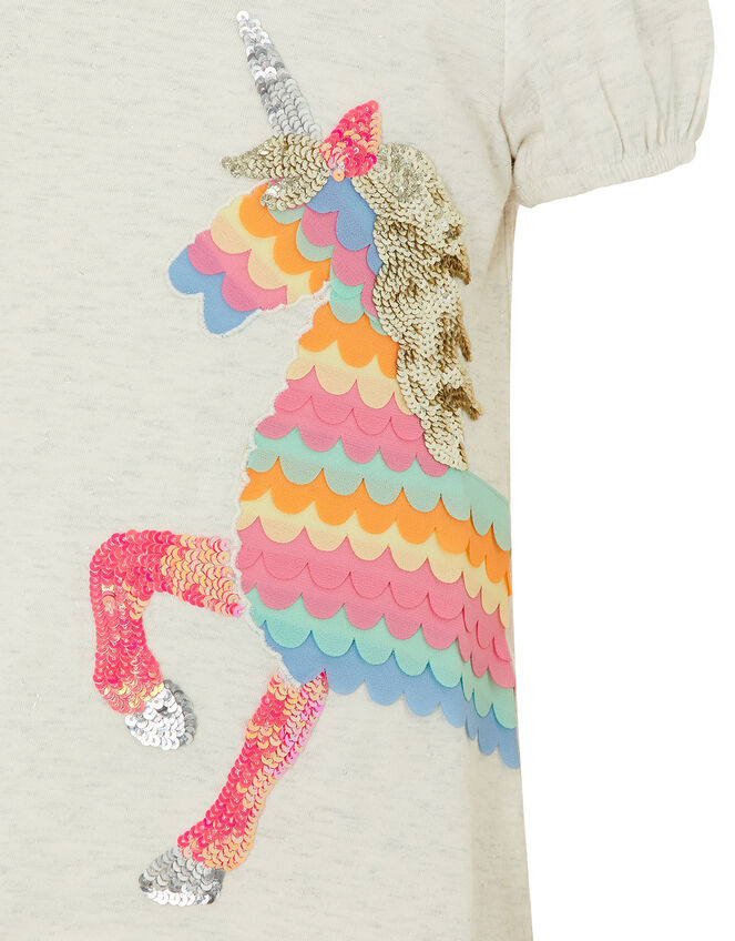Unicorn Pinata Shimmer T-Shirt, Ivory (IVORY), large