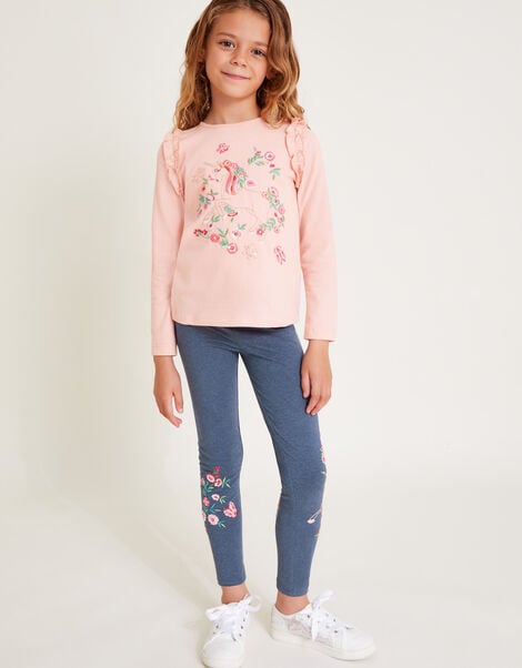 Embellished Unicorn Long Sleeve Top, Pink (PINK), large