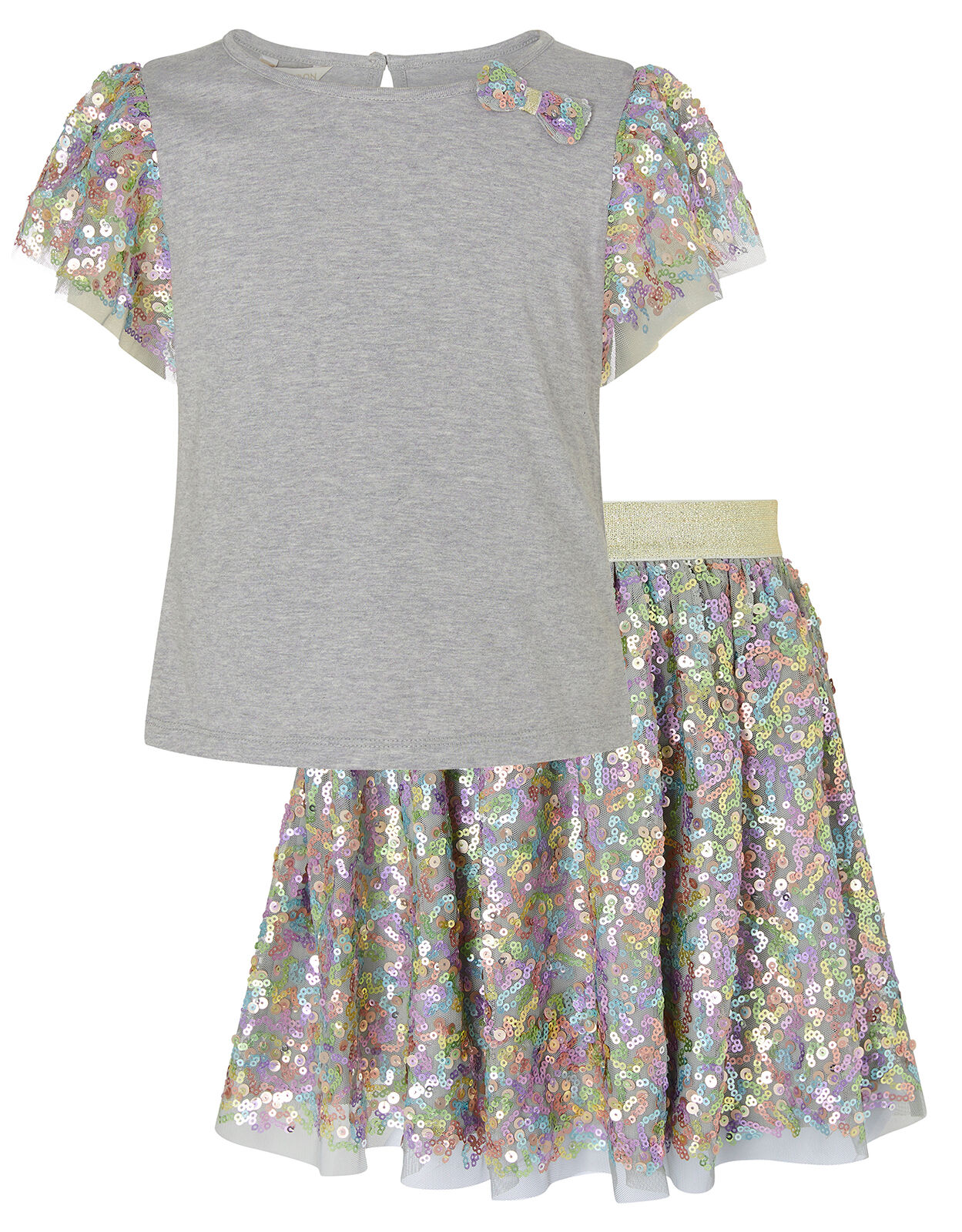 sequin skirt grey