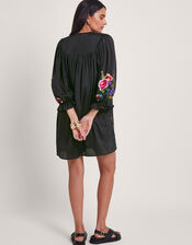Winny Embroidered Tunic Dress, Black (BLACK), large
