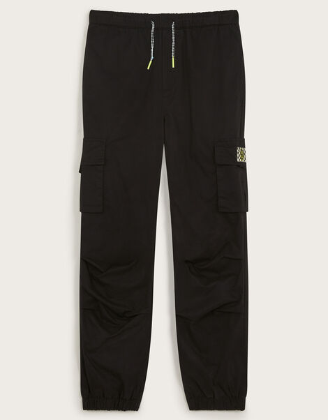 Jersey Lined Cargo Trousers, Black (BLACK), large
