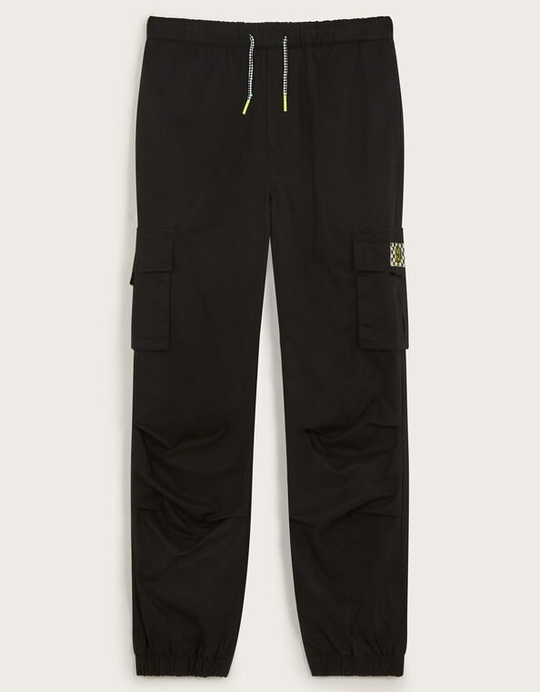 Jersey Lined Cargo Trousers, Black (BLACK), large