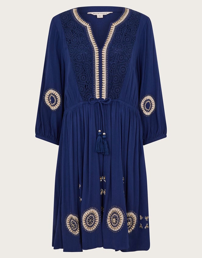 Alani Crochet Kaftan, Blue (NAVY), large