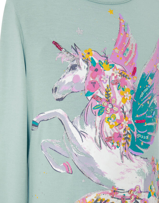 Pegasus Glitter Top with LENZING™ ECOVERO™, Blue (AQUA), large