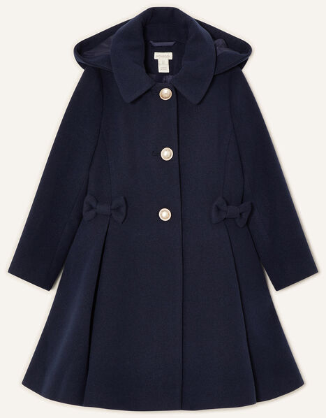 Back to School Hooded Coat Navy Blue, Blue (NAVY), large