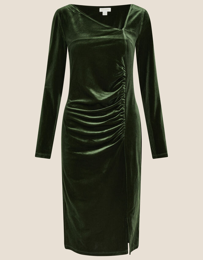 Catriona Velvet Shift Dress, Green (OLIVE), large