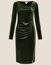 Catriona Velvet Shift Dress, Green (OLIVE), large