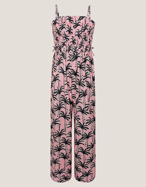 Palm Print Strappy Jumpsuit, Pink (PINK), large