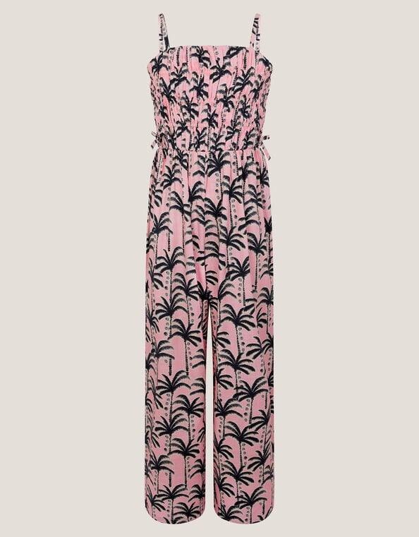 Palm Print Strappy Jumpsuit, Pink (PINK), large