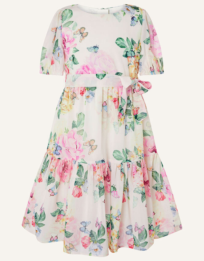 Rose Print Chiffon Dress, Multi (MULTI), large
