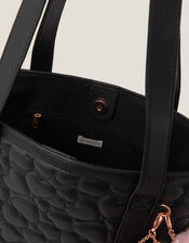 Heart Quilted School Tote Bag, , large