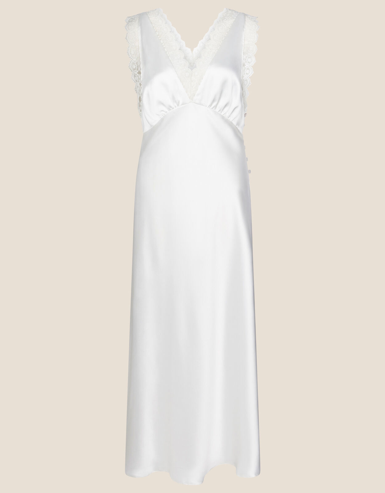 Bridal Lace Satin Premium Night Dress Ivory