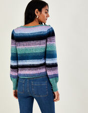 Ombre Stripe Jumper with Recycled Polyester, Green (GREEN), large