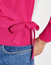 Riley Wrap Sweater, Pink (BRIGHT PINK), large