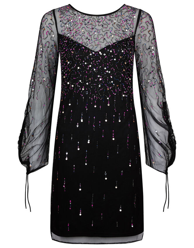 Henrietta Heart Sequin Tunic Dress, Black (BLACK), large