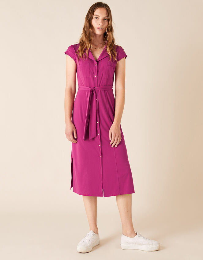 Brianna Jersey Midi Dress, Pink (PINK), large