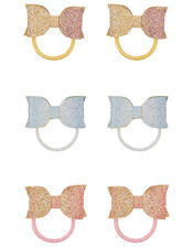 6 Metallic Bow Hair Bands, , large