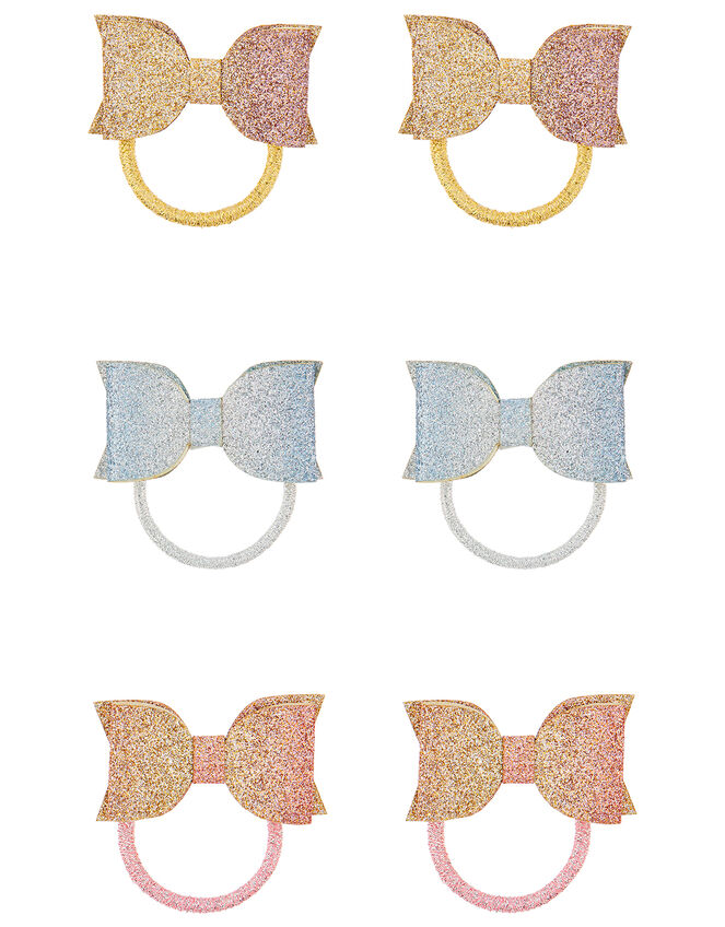 6 Metallic Bow Hair Bands, , large