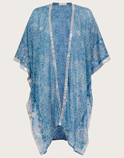 Bandhani Print Cover Up, Blue (BLUE), large