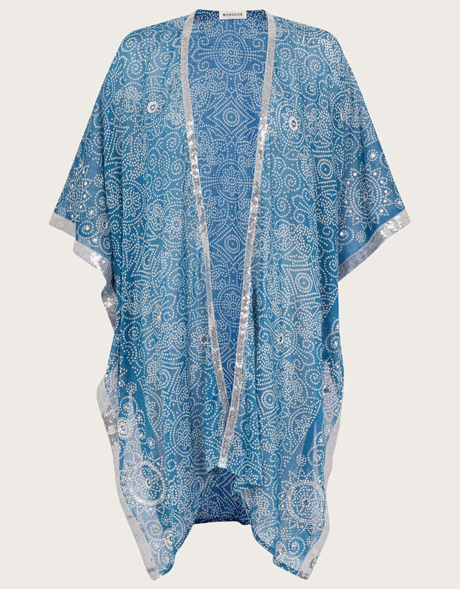 Bandhani Print Cover Up, Blue (BLUE), large