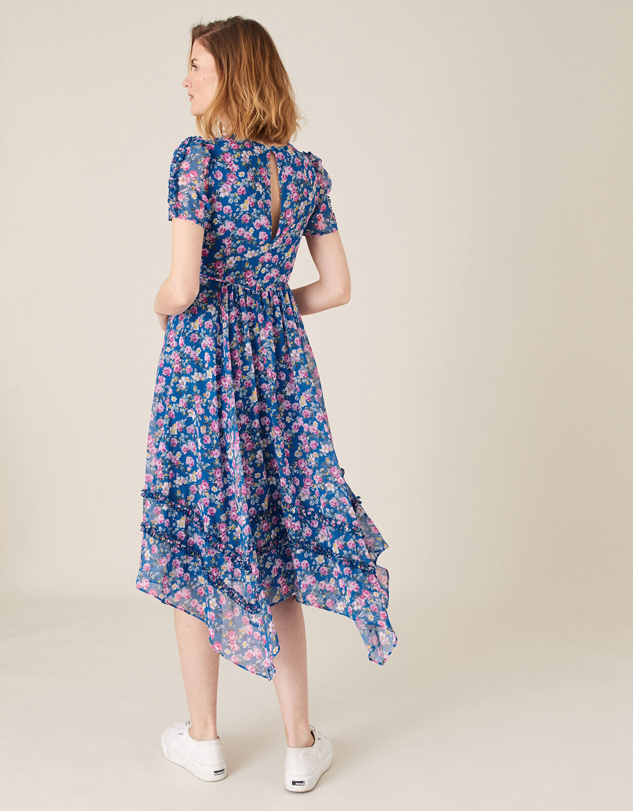 Rebecca Floral Chiffon Dress Blue ...