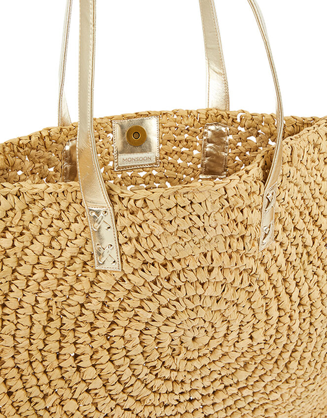 Rey Raffia Fringed Bag, , large
