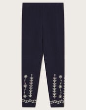 Sequin Broderie Leggings, Blue (NAVY), large