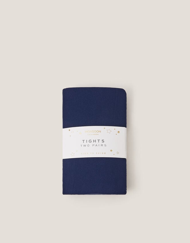 2-Pack 40 Denier Tights, Blue (NAVY), large