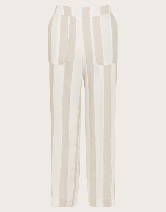 Harley Stripe Linen Blend Trousers, Natural (NATURAL), large