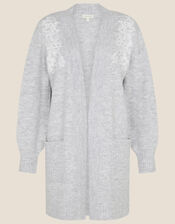 Isabella Embroidered Cosy Cardigan, Grey (GREY), large