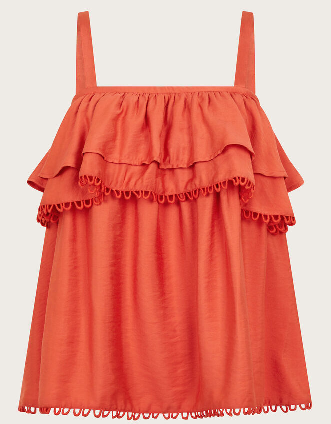Aesha Frill Cami Top, Orange (RUST), large