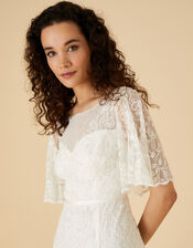 Michelle Short Sleeve Bridal Maxi Dress, Ivory (IVORY), large