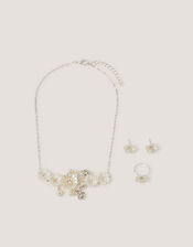 Pearly Flower Jewellery Set, , large
