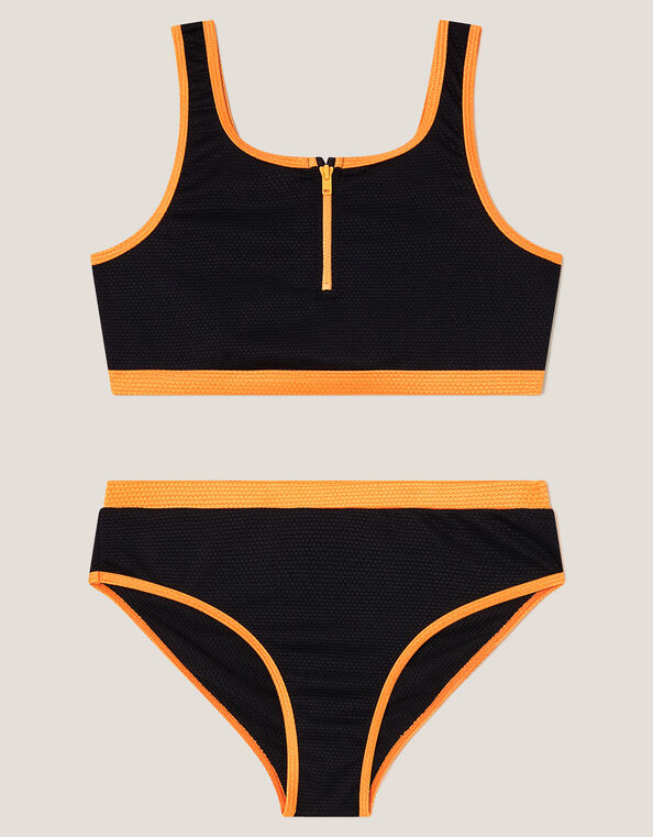 Sporty Bralette Bikini Set, Black (BLACK), large