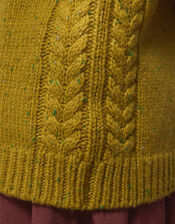 East Ami Cable Knit Jumper, Green (LIME), large