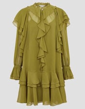 Aria Ruffle Dress, Green (OLIVE), large