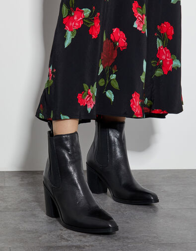 Libby Leather Block Heels, Black (BLACK), large