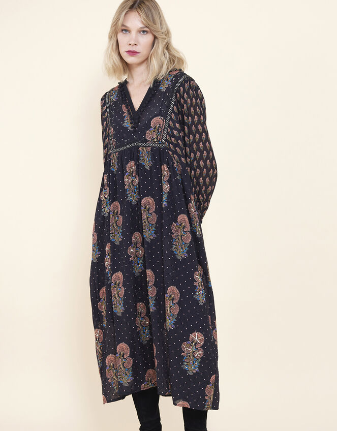 East Dotty Embroidered Dress, Black (BLACK), large