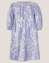 Sequin Butterfly Velvet Party Dress, Purple (LILAC), large