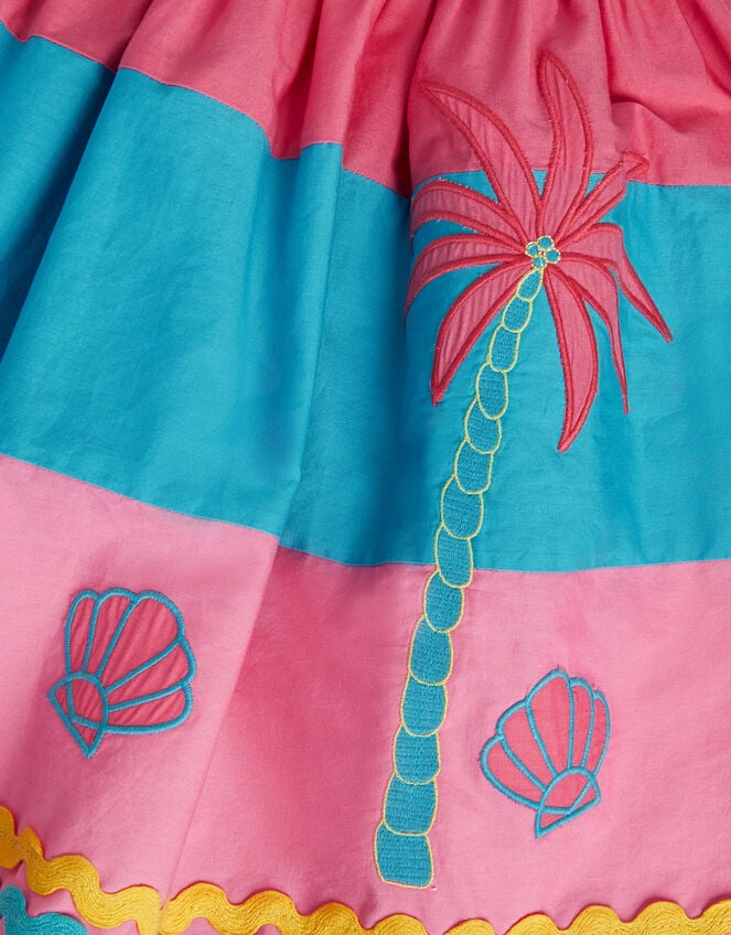 Shell Embroidered Colourblock Dress, Pink (PINK), large