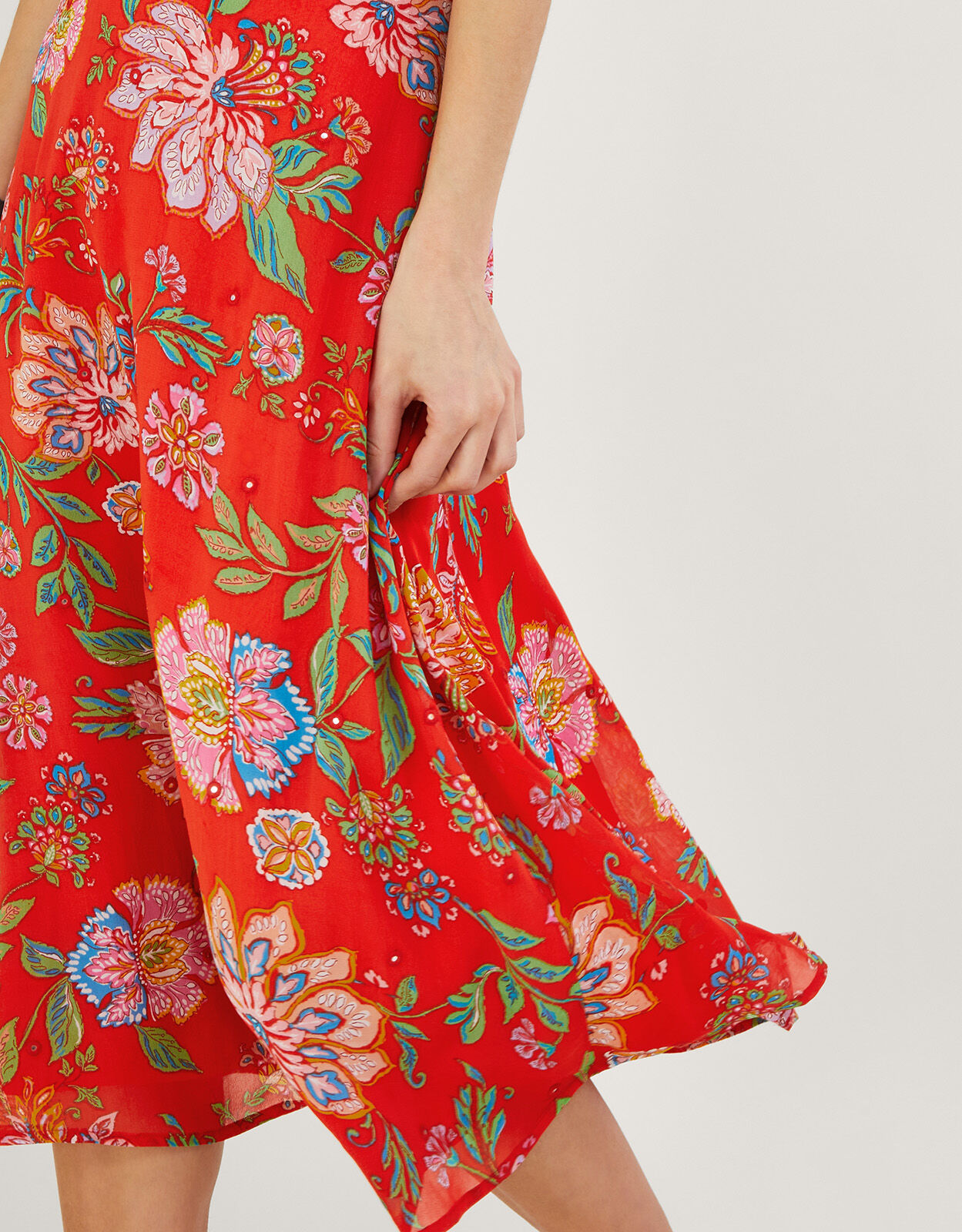 Fia Mirror Detail Dress in Sustainable Viscose Orange | Day
